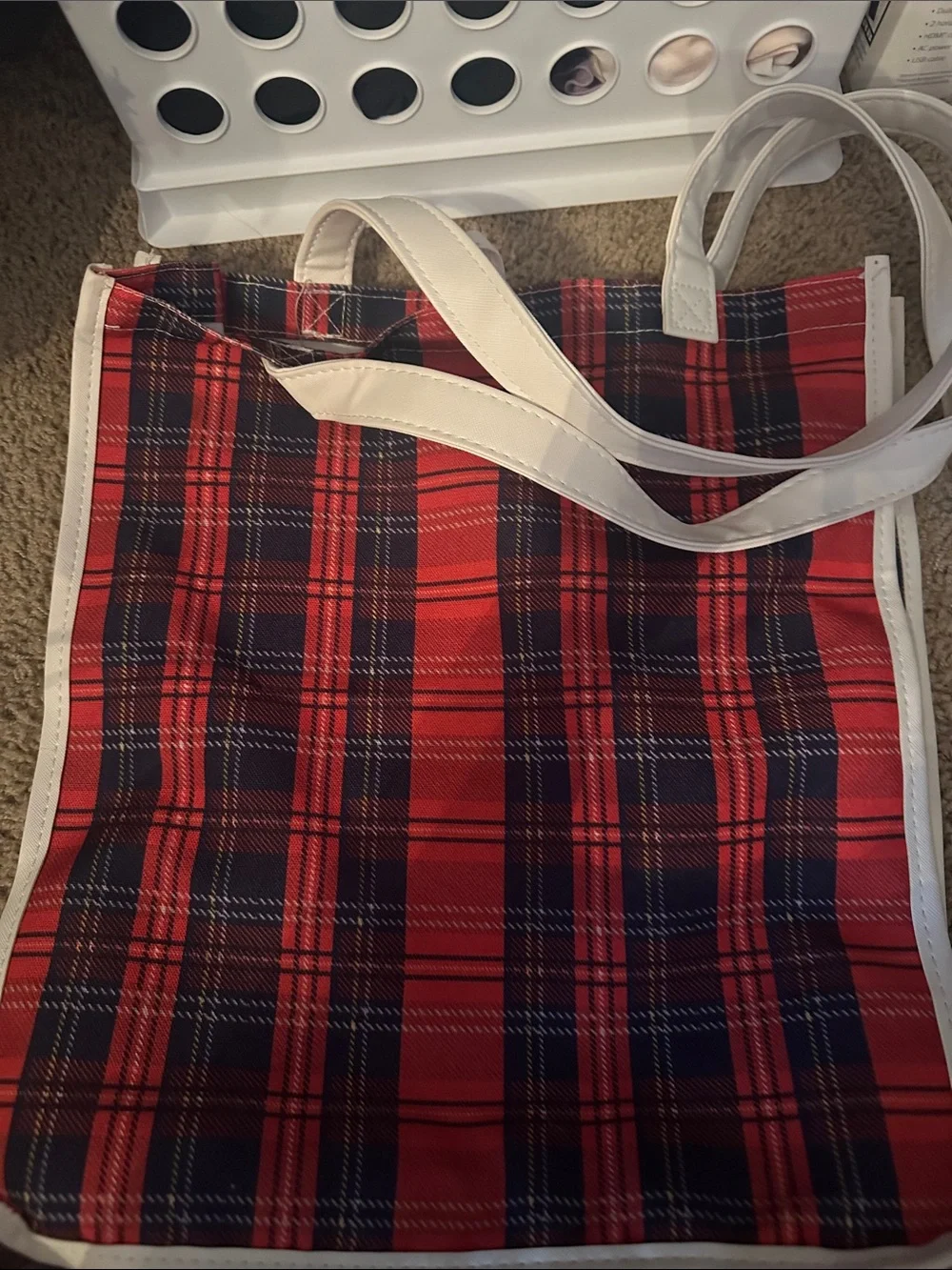 Kids Disney Cruella Red Plaid Bottoms with White Trim bag